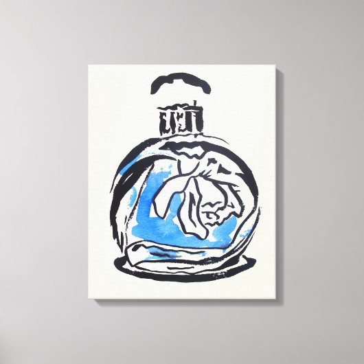 Mode van parfumflesjes, afbeelding van waterverf canvas afdruk (Voorkant)