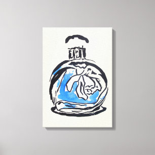Mode van parfumflesjes, afbeelding van waterverf canvas afdruk