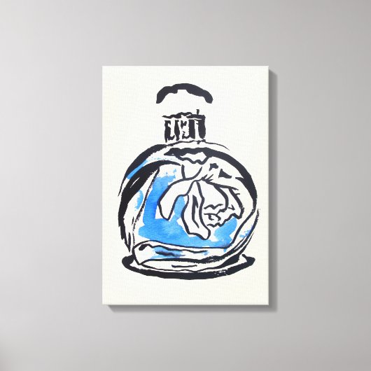 Mode van parfumflesjes, afbeelding van waterverf canvas afdruk (Voorkant)