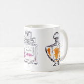 Mode van parfumflesjes, afbeelding van waterverf koffiemok (Voorkant rechts)