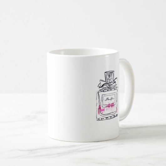 Mode van parfumflesjes, afbeelding van waterverf koffiemok (Voorkant rechts)