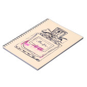 Mode van parfumflesjes, afbeelding van waterverf notitieboek (Linkerzijde)