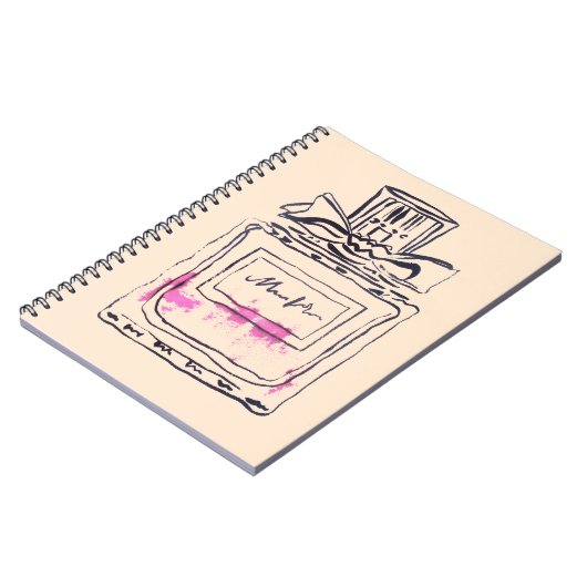 Mode van parfumflesjes, afbeelding van waterverf notitieboek (Linkerzijde)
