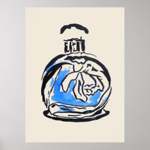Mode van parfumflesjes, afbeelding van waterverf poster