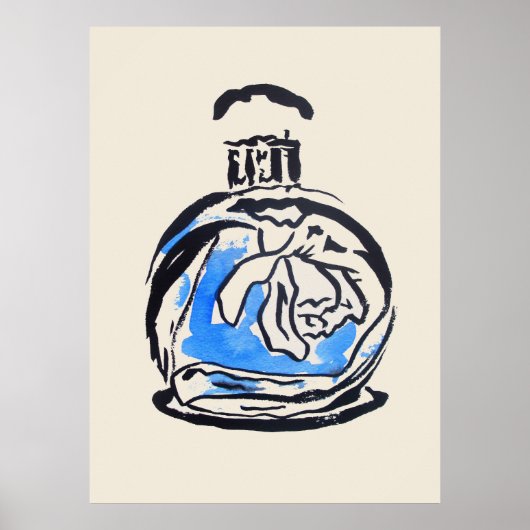 Mode van parfumflesjes, afbeelding van waterverf poster (Voorkant)
