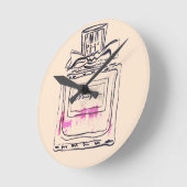 Mode van parfumflesjes, afbeelding van waterverf ronde klok (Hoek)