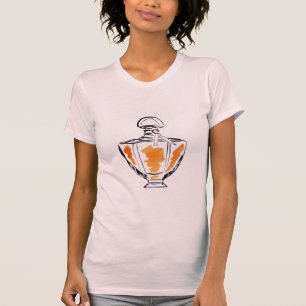 Mode van parfumflesjes, afbeelding van waterverf t-shirt