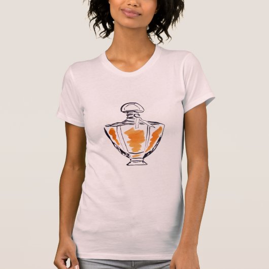 Mode van parfumflesjes, afbeelding van waterverf t-shirt (Voorkant)