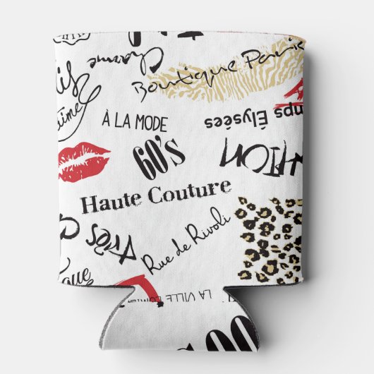 Mode van Parijs:  glamourpatroon. Blikjeskoeler (Achterkant)