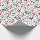 Mode van Parijs:  glamourpatroon. Cadeaupapier (Hoek)