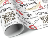 Mode van Parijs:  glamourpatroon. Cadeaupapier (Rol Hoek)