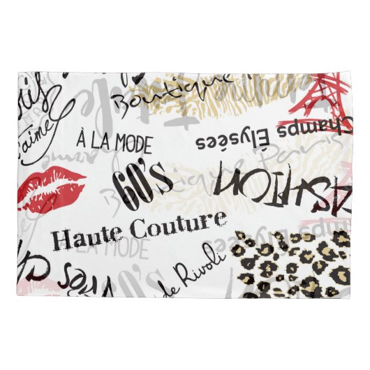 Mode van Parijs: glamourpatroon. Kussensloop (Achterkant)