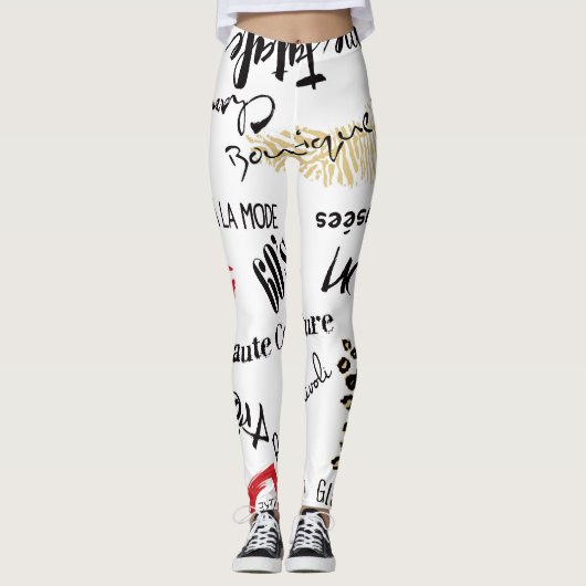 Mode van Parijs: glamourpatroon. Leggings (Voorkant)