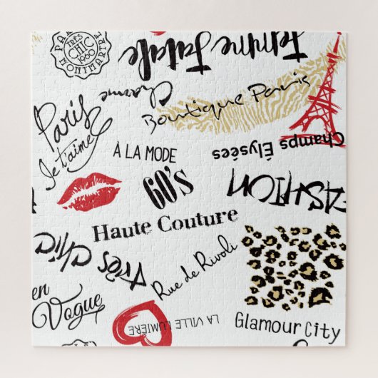 Mode van Parijs:  glamourpatroon. Legpuzzel (Verticaal)