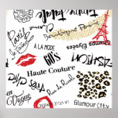 Mode van Parijs: glamourpatroon. Poster (Voorkant)