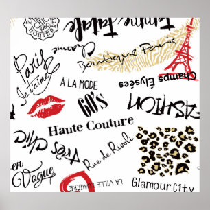 Mode van Parijs:  glamourpatroon. Poster