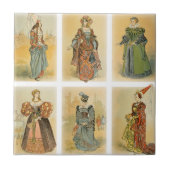 Mode van  Parijs - middeleeuws Tegeltje (Voorkant)