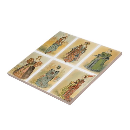 Mode van  Parijs - middeleeuws Tegeltje (Zijkant)