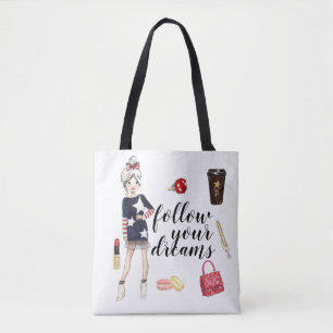 Mode van Planner meisjes citeert canvas tas