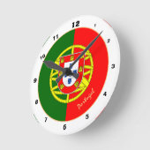 Mode van Portugese vlag en Portugese trendy Ronde Klok (Hoek)