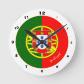 Mode van Portugese vlag en Portugese trendy Ronde Klok (Voorkant)