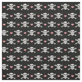 Mode van schedel en hart - Piraten / halloween Stof (Swatch)