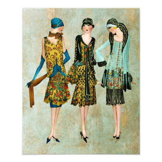 Mode van Vintage 1930 Illustratie Foto Afdruk (Voorkant)