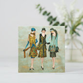 Mode van Vintage 1930 Illustratie Kaart (Staand voorkant)