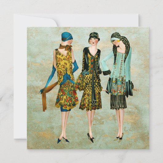 Mode van Vintage 1930 Illustratie Kaart (Voorkant)