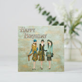 Mode van Vintage 1930 Illustratie Kaart (Staand voorkant)