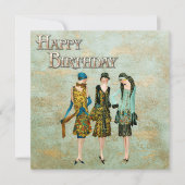 Mode van Vintage 1930 Illustratie Kaart (Voorkant)