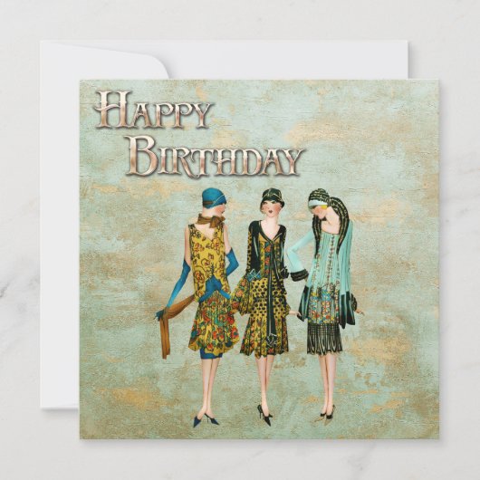 Mode van Vintage 1930 Illustratie Kaart (Voorkant)