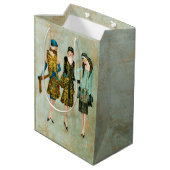 Mode van Vintage 1930 Illustratie Medium Cadeauzakje (Achterkant Gekanteld)