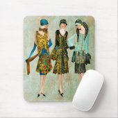 Mode van Vintage 1930 Illustratie Muismat (Met muis)