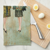 Mode van Vintage 1930 Illustratie Theedoek (Quarter Fold)