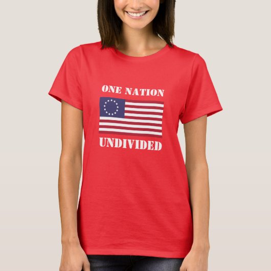 Mode van vrouwen NIEUW ÉÉN NATIE ONVERDEELD T-shirt (Voorkant)