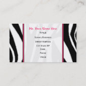 Mode van Zebra Print Apple-leraar Visitekaartje (Achterkant)