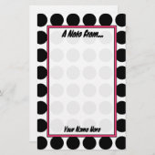 Mode van zwarte en witte pokadots briefpapier (Voorkant / Achterkant)