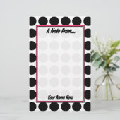 Mode van zwarte en witte pokadots briefpapier (Staand voorkant)