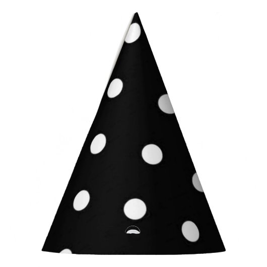Mode van zwarte en witte polka-stippen feesthoedjes (Links)
