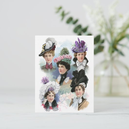  Mode Victoriaans Petten Briefkaart (Staand voorkant)