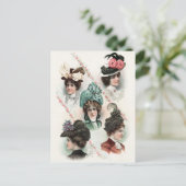  Mode Victoriaans Petten Briefkaart (Staand voorkant)