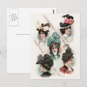  Mode Victoriaans Petten Briefkaart (Voorkant / Achterkant)