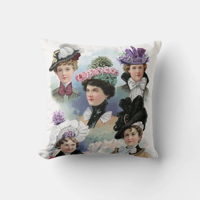  Mode Victoriaans Petten Pillow Kussen (Voorkant)