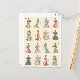  Mode Victoriaans vrouwen in Fancy dress  Briefkaart