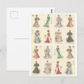  Mode Victoriaans vrouwen in Fancy dress  Briefkaart (Voorkant / Achterkant)