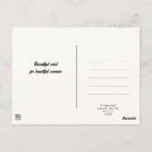 Mode viering. Mooie vrouw met taart Briefkaart (Achterkant)