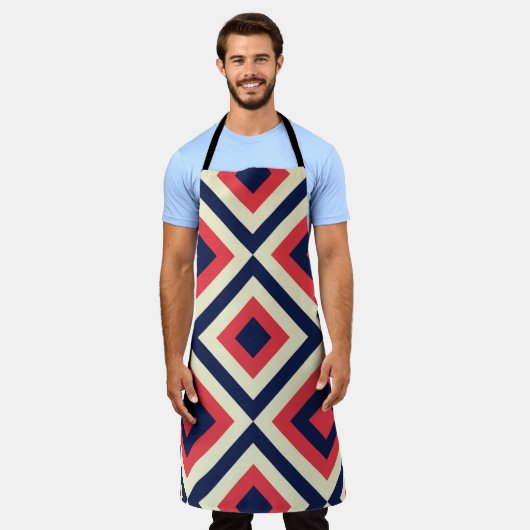 Mode vierkantjes schort (Gedragen)