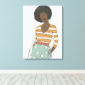 Mode Vignette Portret Canvas Afdruk (Insitu (Houten vloer))