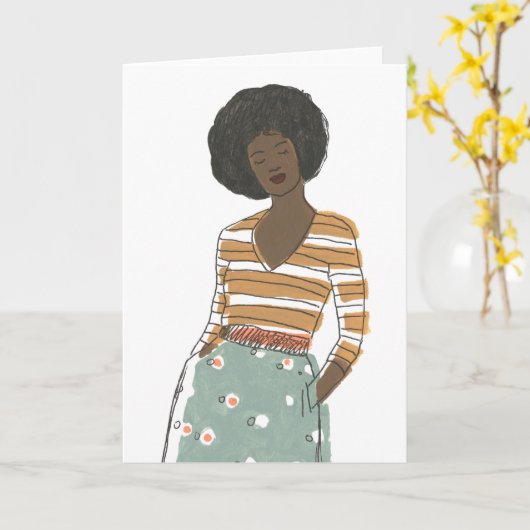 Mode Vignette Portret Kaart (Gele Bloem)